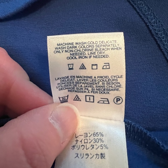 Lands End Cobalt Blue Peplum Knit Top - Picture 4 of 6